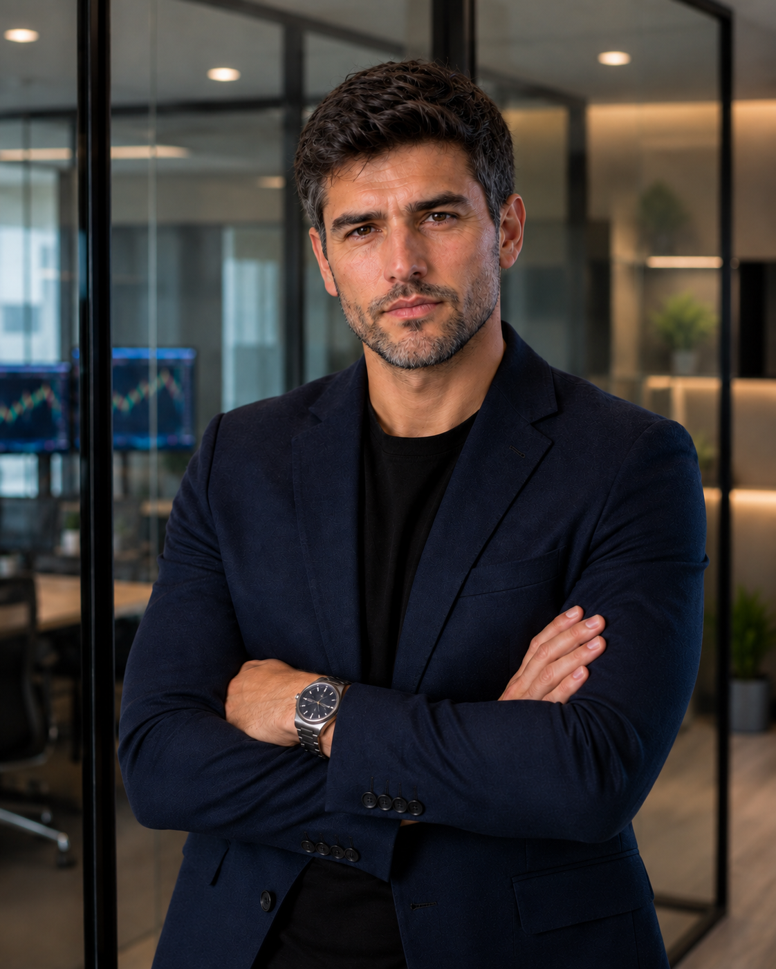 Portrait of the Montiga Markets CEO in an office